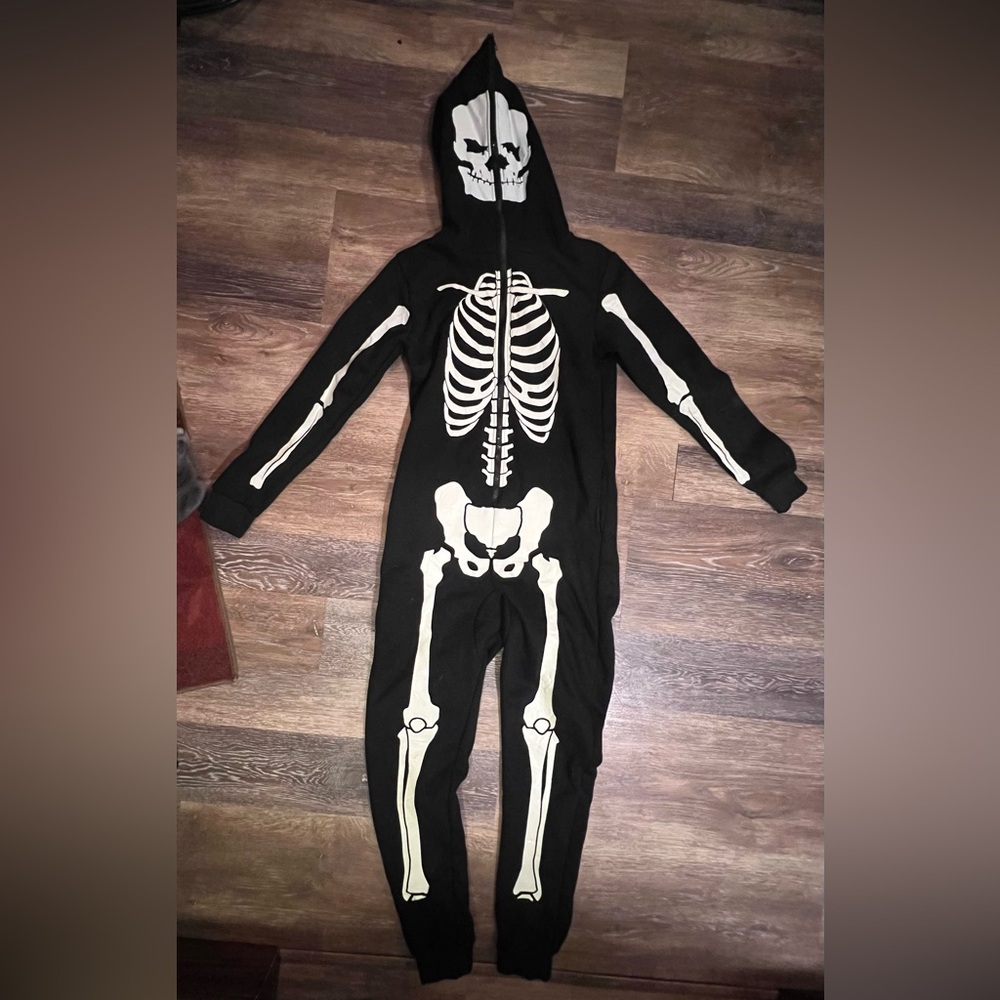 Skeleton jumpsuit full zip womens